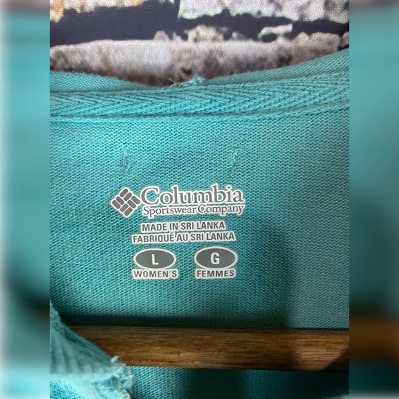 Columbia Teal Hoodie Women Sz LG - Picture 5 of 6